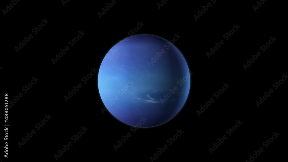 Planet of Neptune rotating background animation.