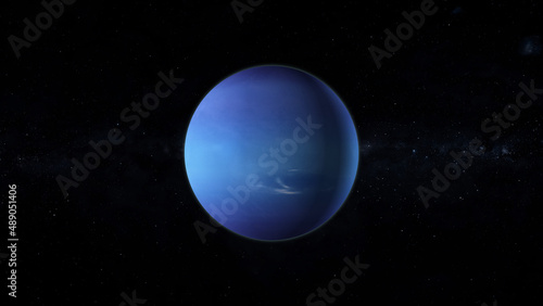 Planet of Neptune rotating background animation.