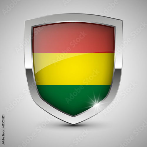 EPS10 Vector Patriotic shield with flag of Bolivia. Free Download EPS10 Vector Patriotic shield with flag of Bolivia. - GFXLoad