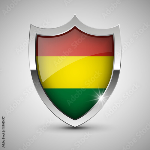 EPS10 Vector Patriotic shield with flag of Bolivia. Free Download EPS10 Vector Patriotic shield with flag of Bolivia. - GFXLoad