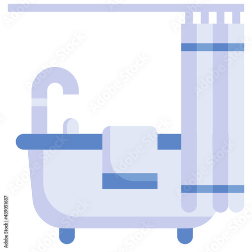 BATHTUB flat icon,linear,outline,graphic,illustration