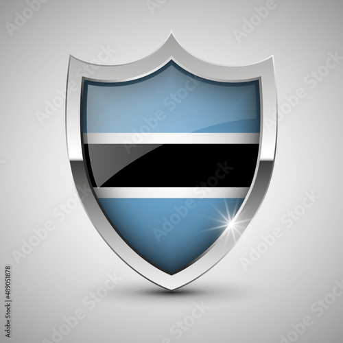 EPS10 Vector Patriotic shield with flag of Botswana. Free Download EPS10 Vector Patriotic shield with flag of Botswana. - GFXLoad