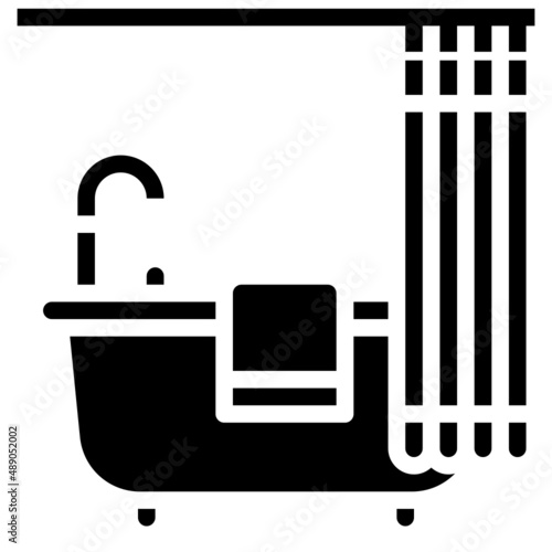 BATHTUB glyph icon,linear,outline,graphic,illustration