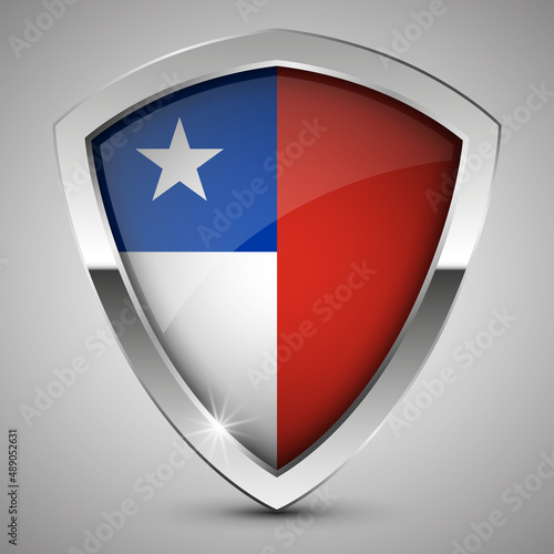 Free Download EPS10 Vector Patriotic shield with flag of Chile. - GFXLoad
