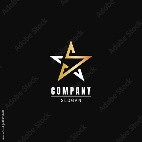 initial letter s star shape logo design