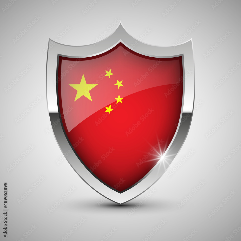 EPS10 Vector Patriotic shield with flag of China. EPS10 Vector Patriotic shield with flag of China.