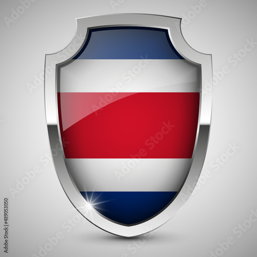 EPS10 Vector Patriotic shield with flag of Costarica. Free Download EPS10 Vector Patriotic shield with flag of Costarica. - GFXLoad