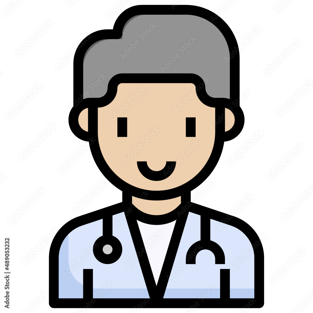 DOCTOR filled outline icon,linear,outline,graphic,illustration