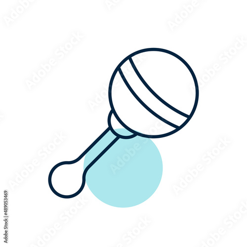 Baby rattle toy vector isolated icon