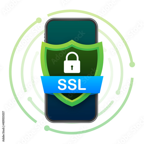 Secure internet connection SSL icon. SSL safe guard. Vector stock illustration