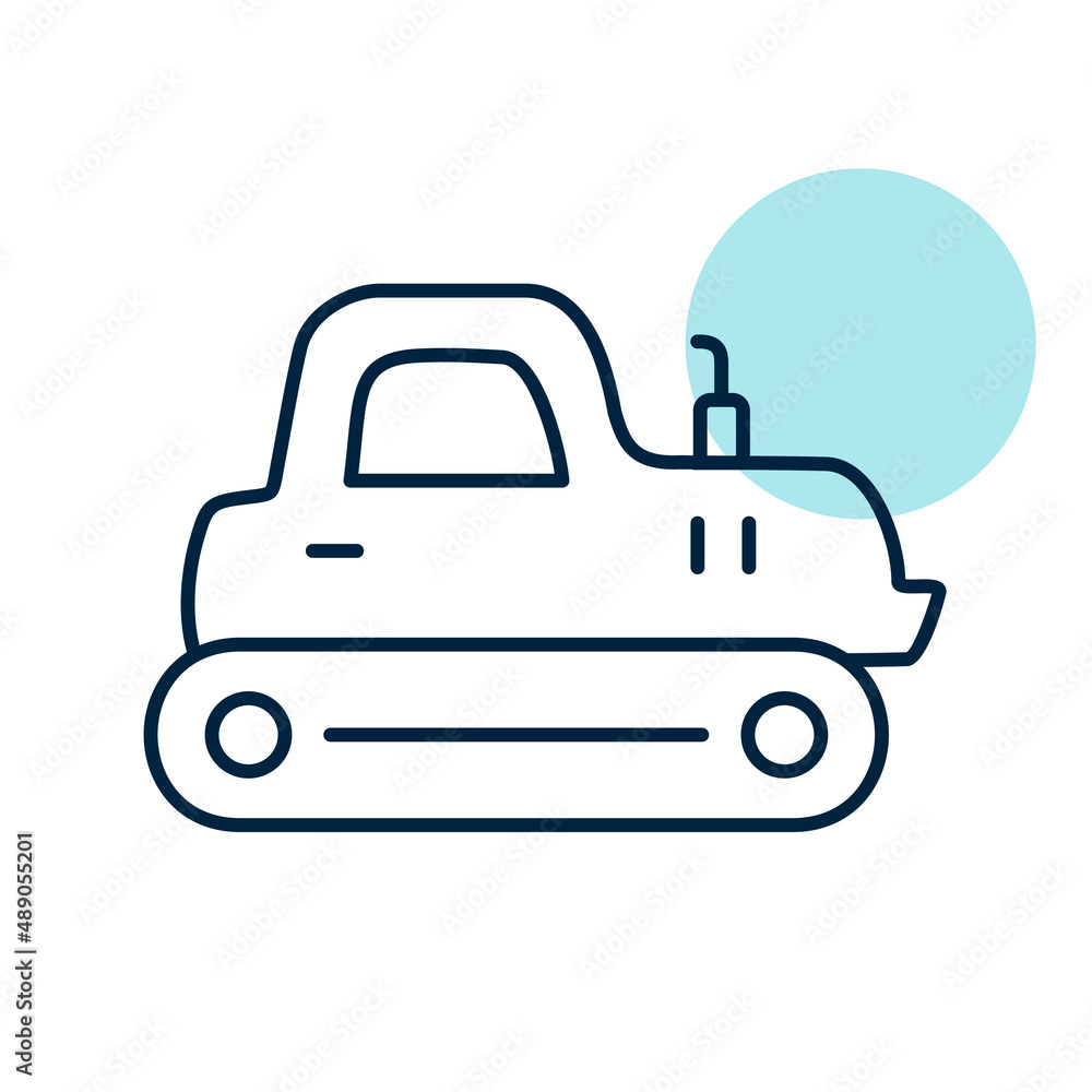 Tractor crawler vector isolated icon