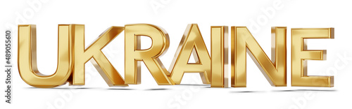 Ukraine golden bold letters...