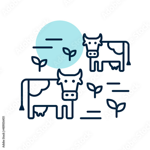Cow on a pasture vector icon