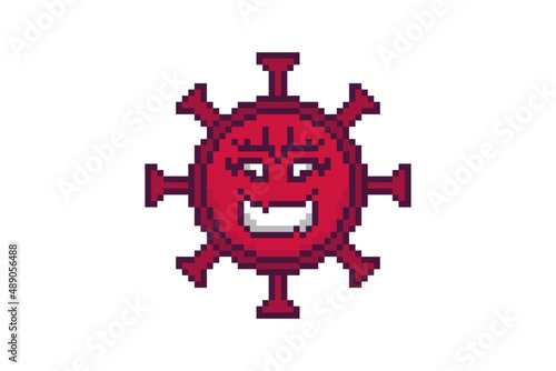 Evil virus illustration in pixel art style
