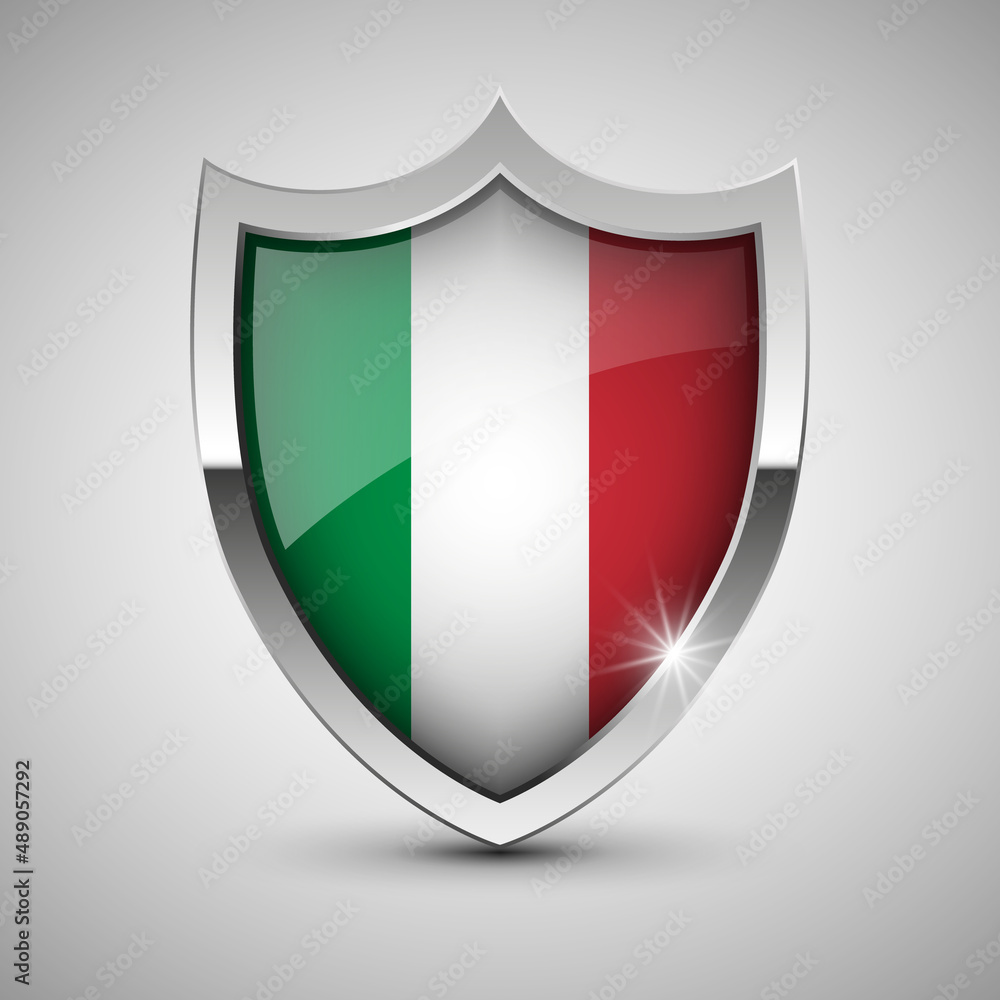 EPS10 Vector Patriotic shield with flag of Italy. EPS10 Vector Patriotic shield with flag of Italy.