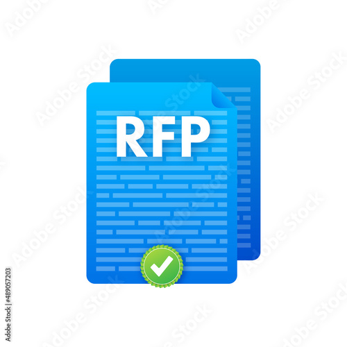 RFP request for proposal document. Vector stock illustration.