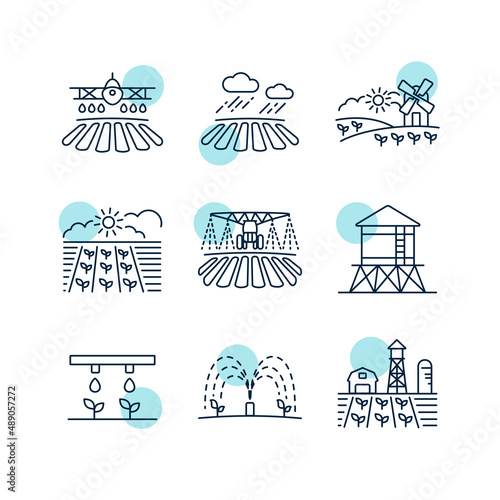 Farm Field vector icon. Agriculture irrigation sign