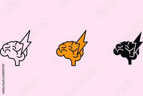 brains storm icons symbol vector elements for infographic web