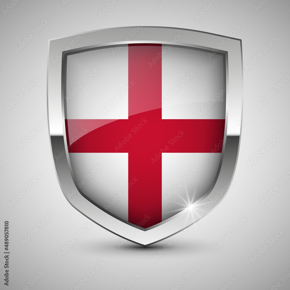 Fototapeta premium EPS10 Vector Patriotic shield with flag of England.