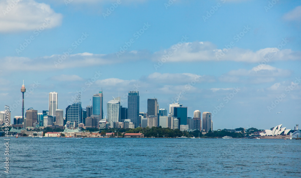 View of Sydney Bay Australia in the afternoon on a clear day.