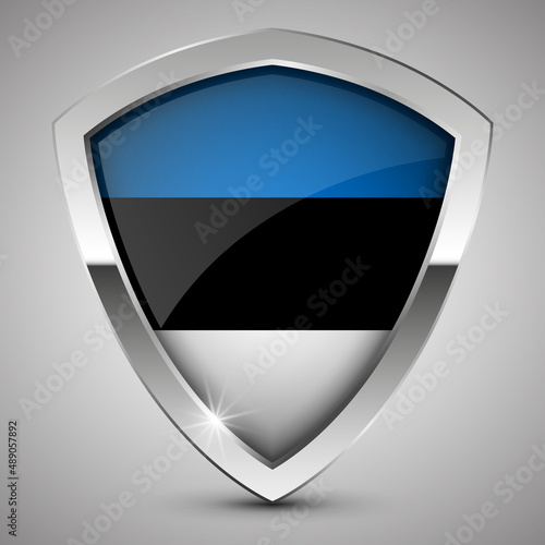 Free Download EPS10 Vector Patriotic shield with flag of Estonia. - GFXLoad