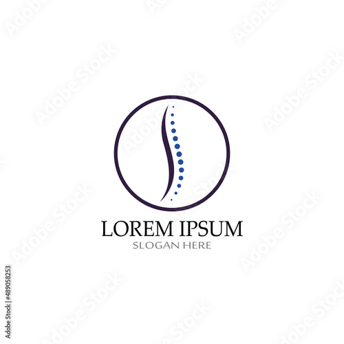Spinal diagnostics, spine care, and spine health. With modern vector icon design concept logo template illustration