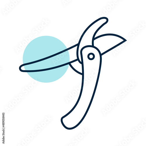 Pruning scissors, garden secateurs vector icon