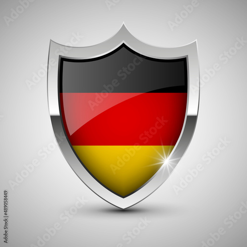 EPS10 Vector Patriotic shield with flag of Germany. Free Download EPS10 Vector Patriotic shield with flag of Germany. - GFXLoad