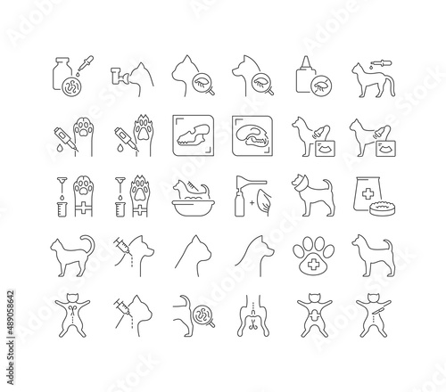 Veterinary Medicine. Collection of perfectly thin icons for web design, app, and the most modern projects. The kit of signs for category Medicine.