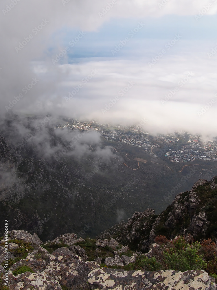 Vertical picture from the Table Mountain at Cape-Town, South Africa