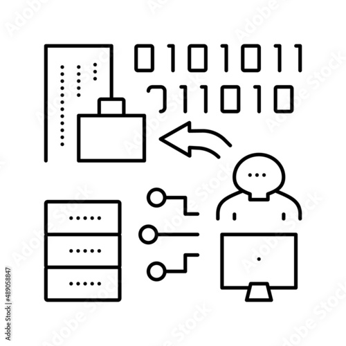 spear phishing attacks line icon vector illustration