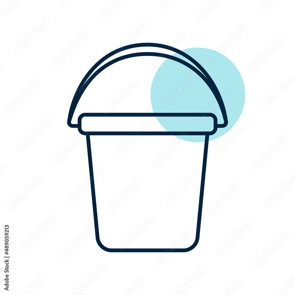 Garden plastic bucket vector icon Garden plastic bucket vector icon