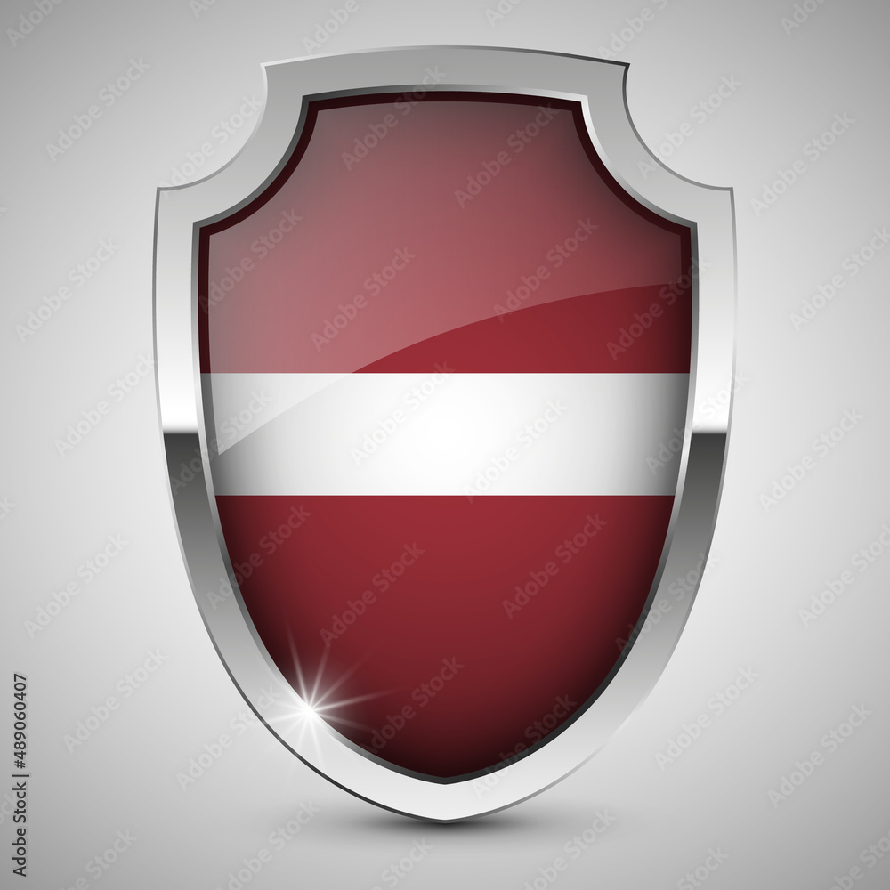 EPS10 Vector Patriotic shield with flag of Latvia. EPS10 Vector Patriotic shield with flag of Latvia.