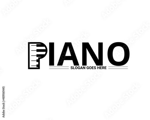 initial letter p piano simple logo design