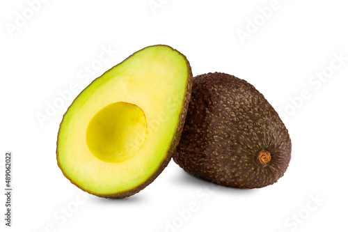 Cutaway hass avocado isolated photo
