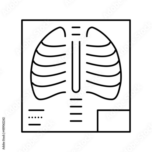x-ray radiology line icon vector illustration flat