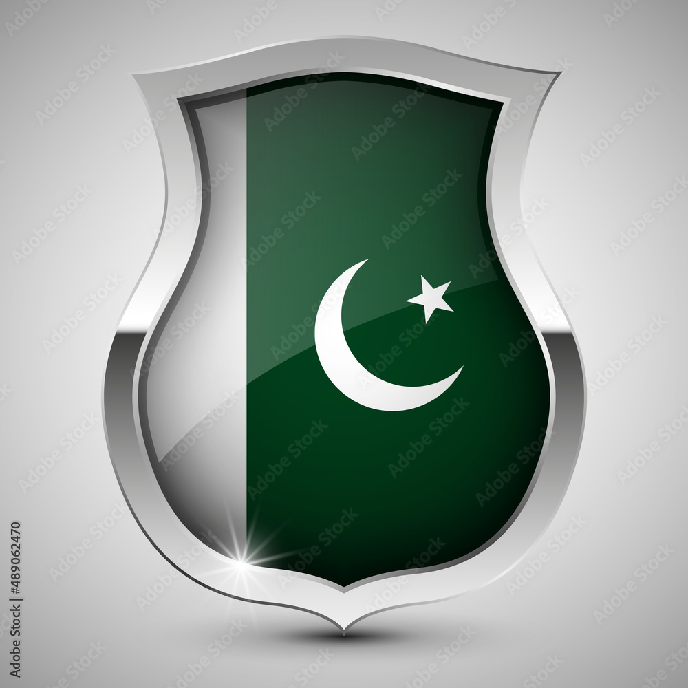 EPS10 Vector Patriotic shield with flag of Pakistan. EPS10 Vector Patriotic shield with flag of Pakistan.