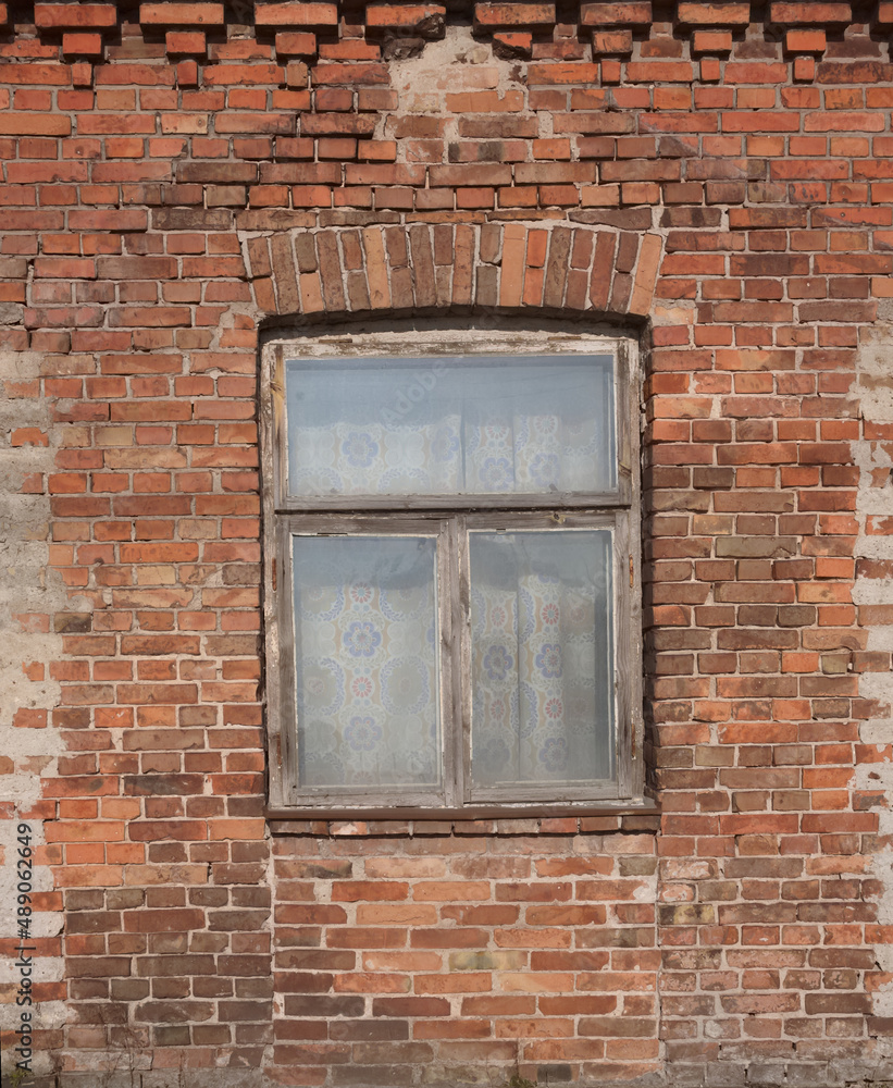 Old brick wall with window Old brick wall with window