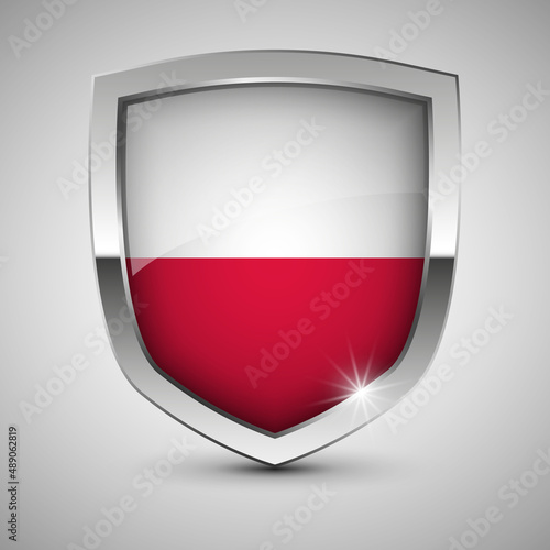 EPS10 Vector Patriotic shield with flag of Poland. Free Download EPS10 Vector Patriotic shield with flag of Poland. - GFXLoad