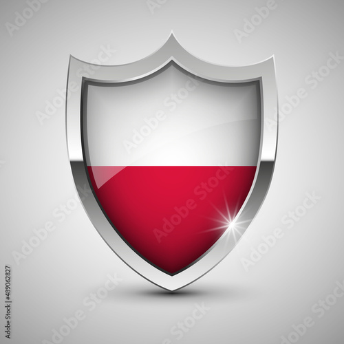 EPS10 Vector Patriotic shield with flag of Poland. Free Download EPS10 Vector Patriotic shield with flag of Poland. - GFXLoad