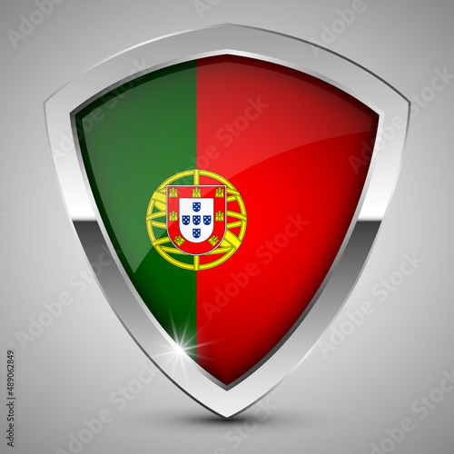 Free Download EPS10 Vector Patriotic shield with flag of Portugal. - GFXLoad