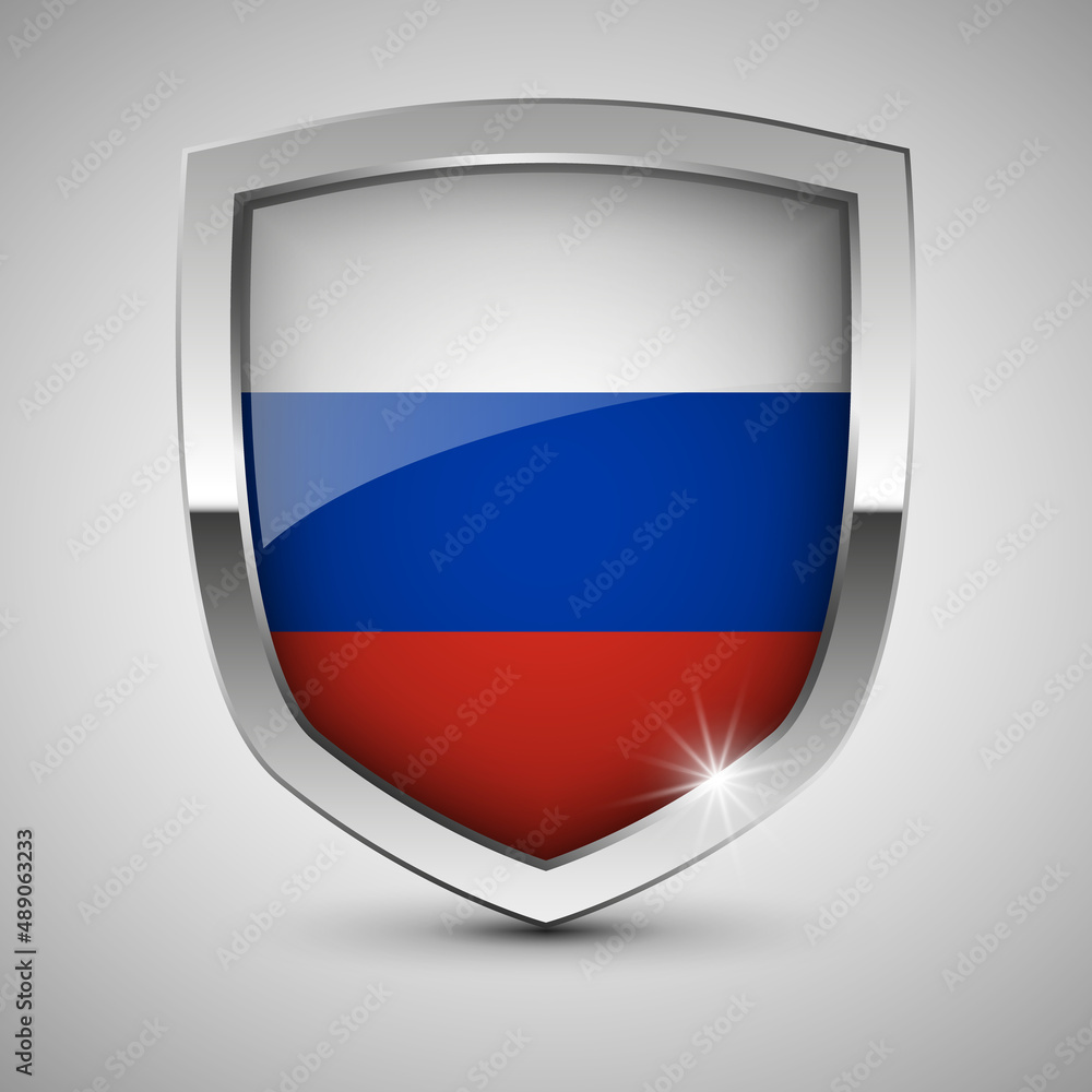 EPS10 Vector Patriotic shield with flag of Russia. EPS10 Vector Patriotic shield with flag of Russia.
