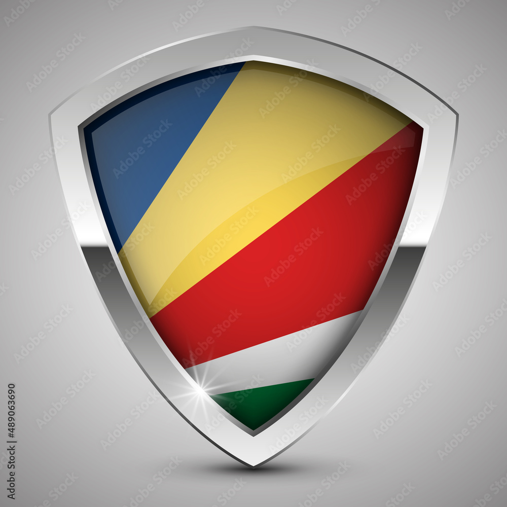 EPS10 Vector Patriotic shield with flag of Seychelles. EPS10 Vector Patriotic shield with flag of Seychelles.