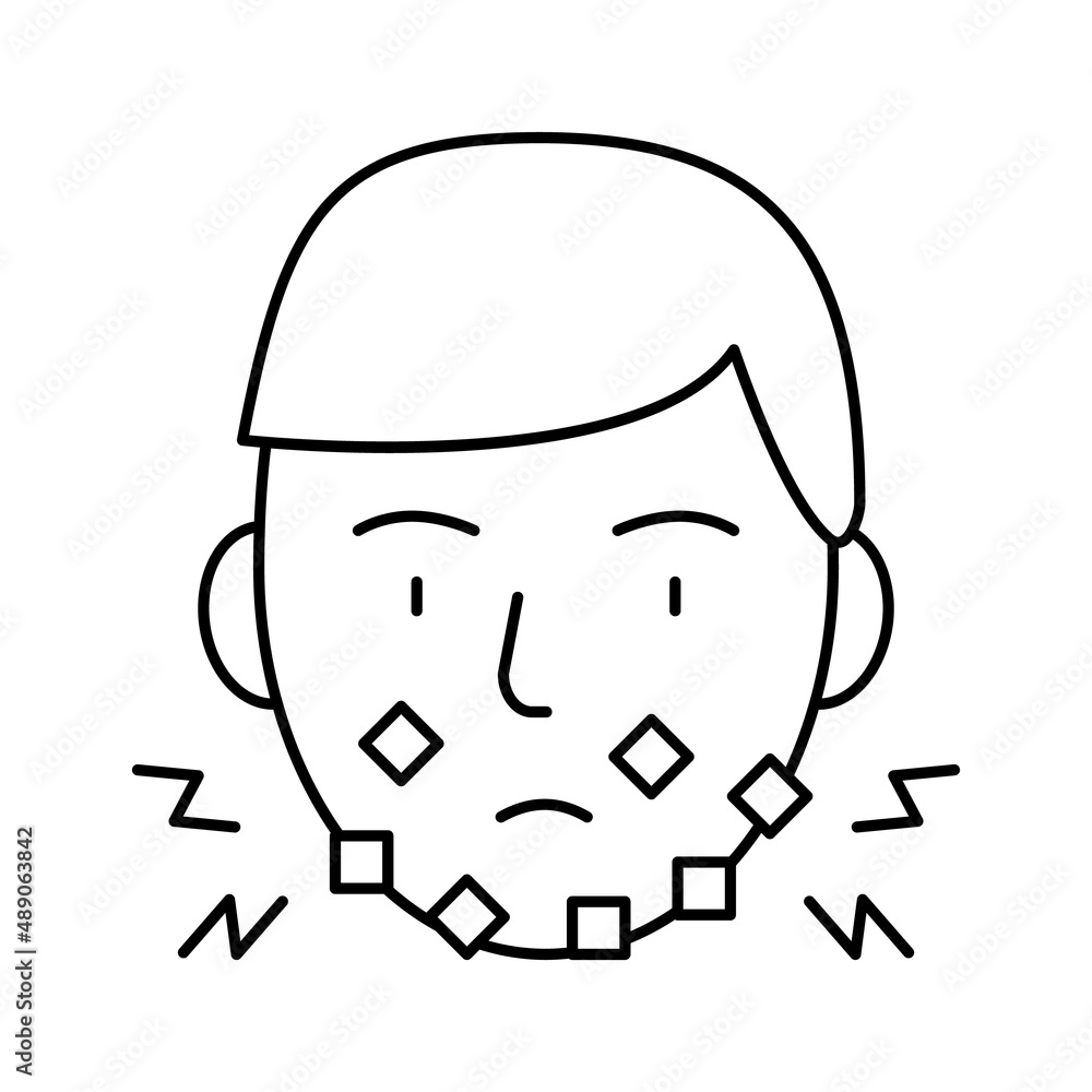injury face after shave line icon vector illustration injury face after shave line icon vector illustration