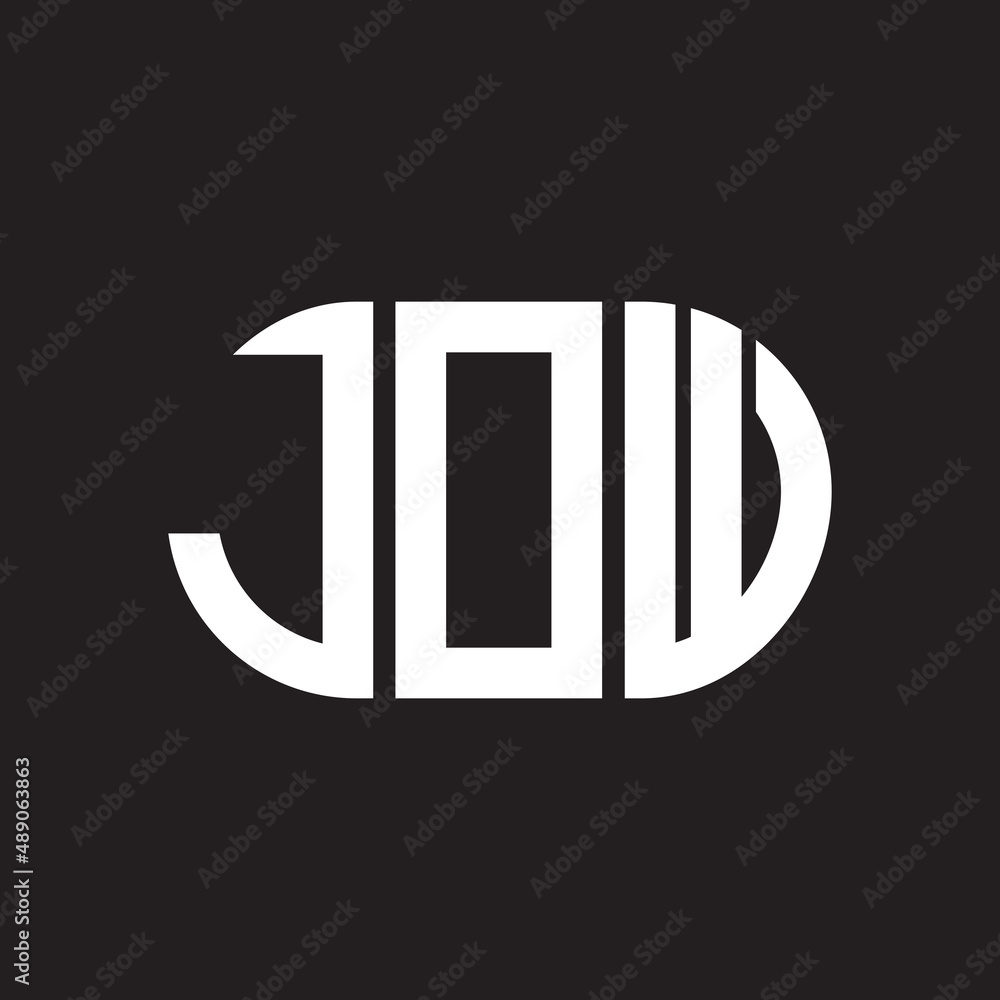 JOW letter logo design on black background. JOW creative initials letter logo concept. JOW letter design. JOW letter logo design on black background. JOW creative initials letter logo concept. JOW letter design.