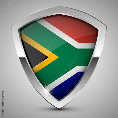 EPS10 Vector Patriotic shield with flag of SouthAfrica. Free Download EPS10 Vector Patriotic shield with flag of SouthAfrica. - GFXLoad