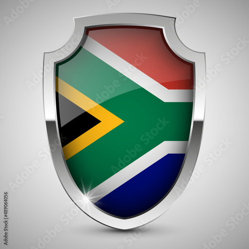 EPS10 Vector Patriotic shield with flag of SouthAfrica. Free Download EPS10 Vector Patriotic shield with flag of SouthAfrica. - GFXLoad