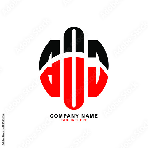 BOJ letter design. BOJ letter logo design with white background. BOJ creative letter logo with two colors.
