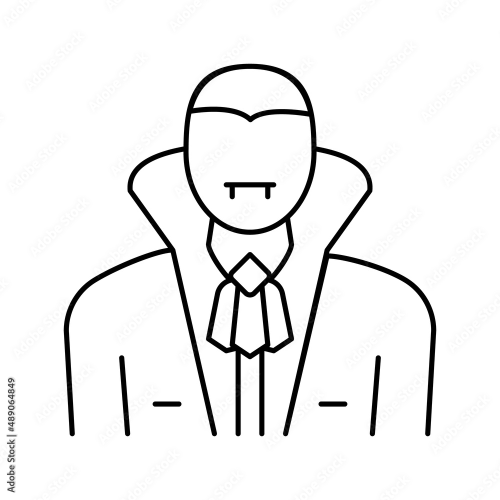 vampire halloween line icon vector illustration vampire halloween line icon vector illustration