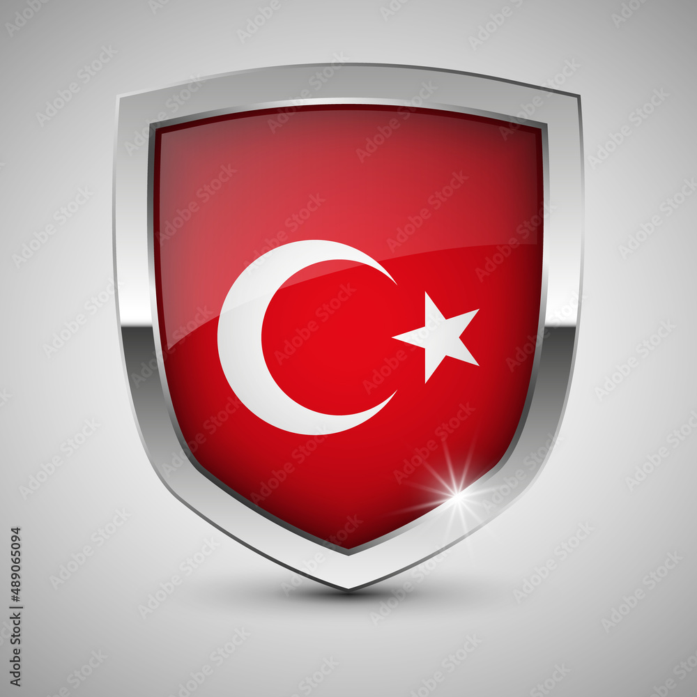 EPS10 Vector Patriotic shield with flag of Turkey. EPS10 Vector Patriotic shield with flag of Turkey.